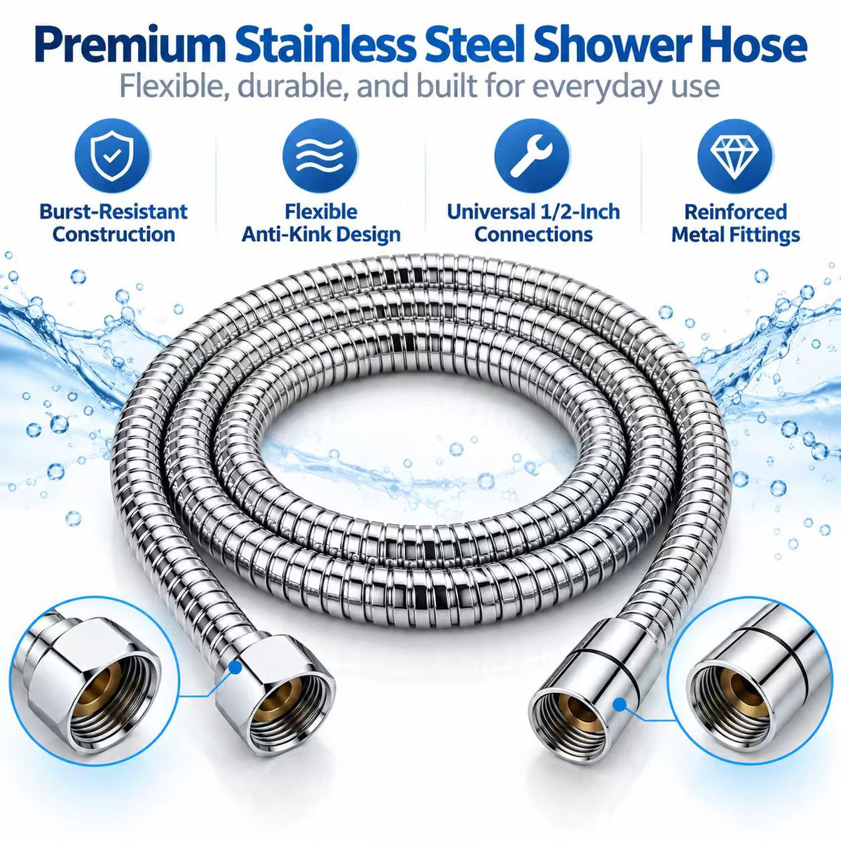 Premium Stainless Steel Shower Hose