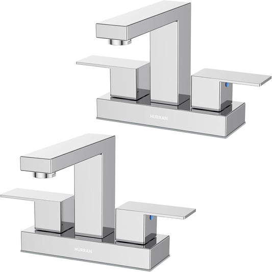 4 inch Bathroom Faucets for Sink 3 Hole with Pop-up Drain and Supply Lines